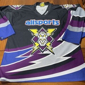 Shine Doc Ice Gear All Sports Adidas Vintage Y2k Blank Hockey Jersey Size 35